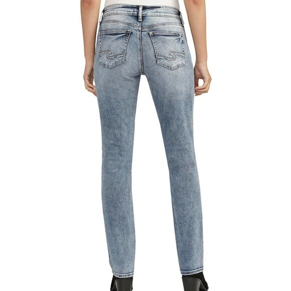 NWT Silver Jeans Comfort Fit Mid Rise Elyse Straight In Indigo - Picture 2 of 3